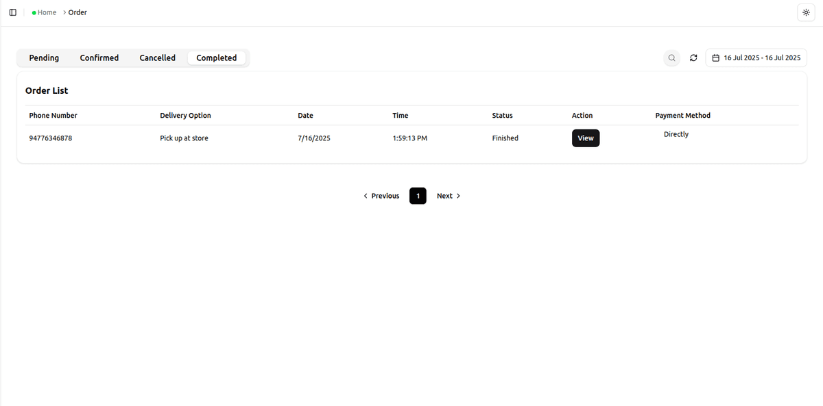 1. Order Management